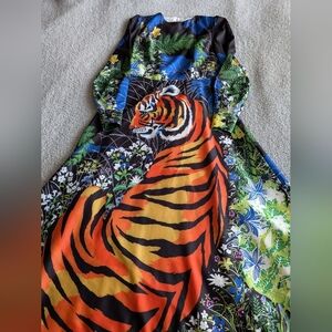Vibrant Tiger Print Maxi Dress